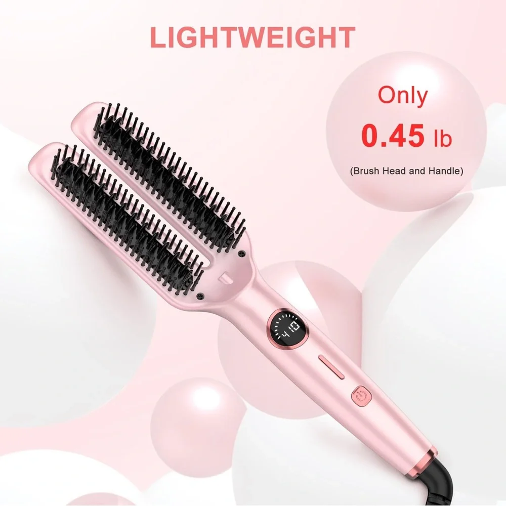 Ionic Hair Straightener Brush, Flat Iron 5 Temps, Ceramic Straightener Comb
